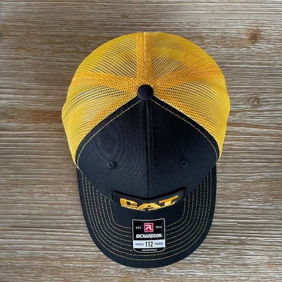 Caterpillar CAT Diesel Power Vintage Patch Hat - New Black & Gold Richardson 112 - Picture 5 of 6